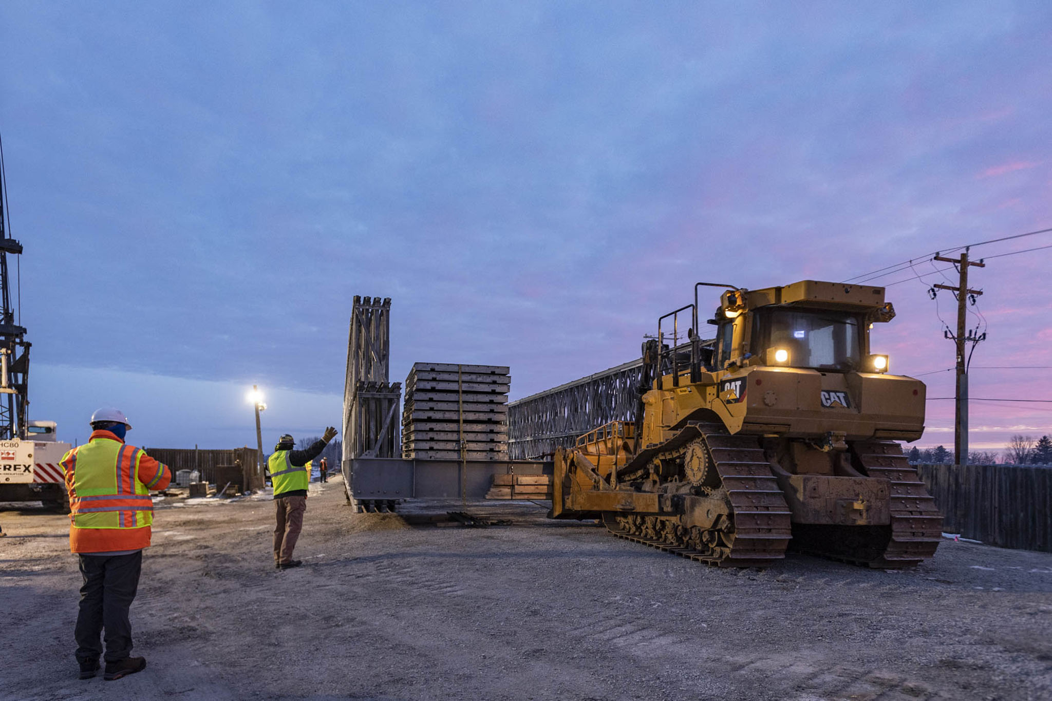 M-30 Tobacco River,  Acrow temporary bridge, launch.